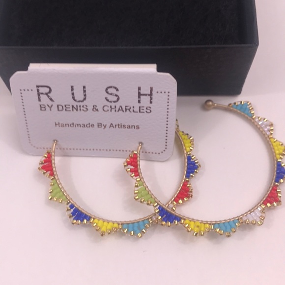 Jewelry - Beaded hoop earrings, NWT